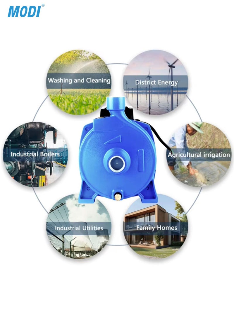 MODI 980W Electric Water Pump High Pressure Self Priming Pump 26-28m Head 90L/Min Flow Rate 1 Inch Inlet Deep Suction Up to 8m for Home Garden Irrigation Water Transfer - Image 5