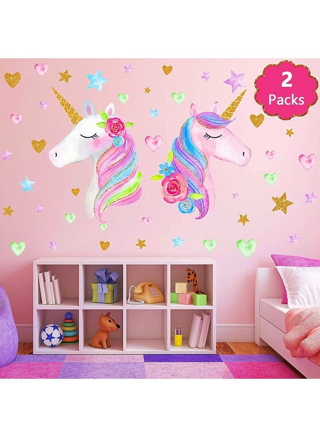KeLay Fs Unicorn Wall Decal,Large Size Unicorn Wall Sticker Decor for Gilrs Kids Bedroom Birthday Party - Image 1