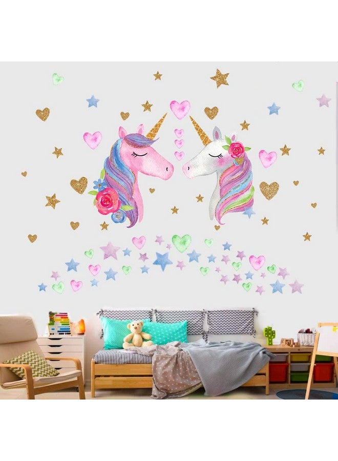KeLay Fs Unicorn Wall Decal,Large Size Unicorn Wall Sticker Decor for Gilrs Kids Bedroom Birthday Party - Image 4