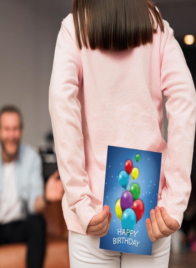 MAKEPHOTOGIFTS Happy Birthday Greeting Card with Envelope - A5 Size, Blank Inside, Colorful Balloon & Party Hat Design, Premium Birthday Card for Friends, Family & Colleagues (Design 5) - Image 5