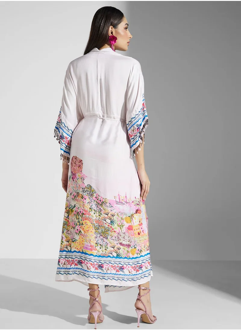 Hope & Ivy Floral Printed Kimono Dress