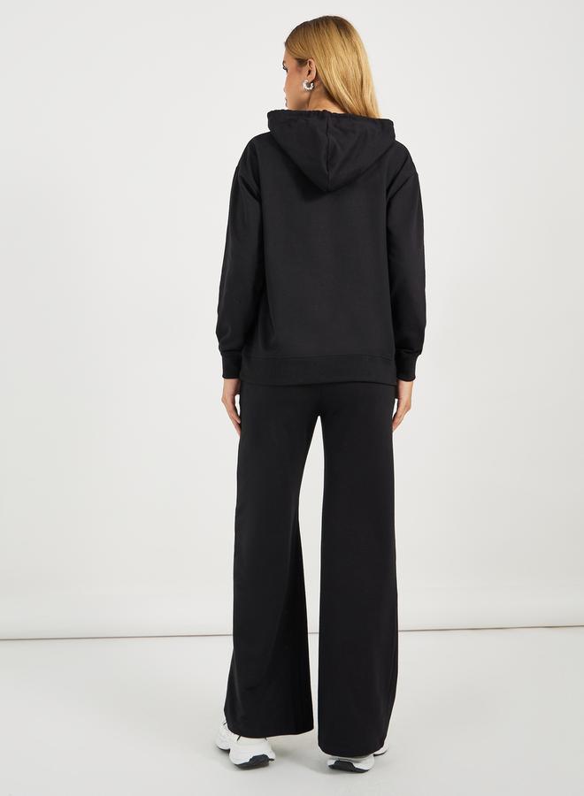 Styli Regular Fit Terry Hoodie & Wide Leg Joggers Co-Ords - Image 5