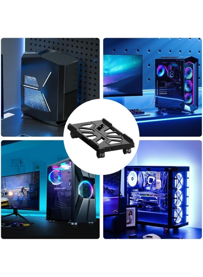 NANAO حامل وحدة المعالجة المركزية القابل للتعديل، حامل كمبيوتر مكتبي ثقيل، حامل برج الكمبيوتر مع عجلات دوارة، رافع أرضي للكمبيوتر مع تهوية، حامل وحدة معالجة مركزية متنقل للاعبين، عربة وحدة معالجة مركزية تحت المكتب - Image 3