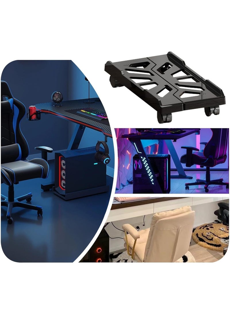 NANAO حامل وحدة المعالجة المركزية القابل للتعديل، حامل كمبيوتر مكتبي ثقيل، حامل برج الكمبيوتر مع عجلات دوارة، رافع أرضي للكمبيوتر مع تهوية، حامل وحدة معالجة مركزية متنقل للاعبين، عربة وحدة معالجة مركزية تحت المكتب - Image 5