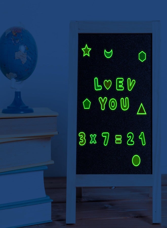 Robmoda 50 Pcs Glow in The Dark Neon Alphabet Number Stickers, Vinyl Letter A-Z Number Geometric Pattern Laptop Decals, Phone Case Luggage Scrapbook Mug DIY Decor - Image 2