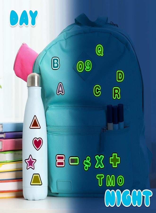 Robmoda 50 Pcs Glow in The Dark Neon Alphabet Number Stickers, Vinyl Letter A-Z Number Geometric Pattern Laptop Decals, Phone Case Luggage Scrapbook Mug DIY Decor - Image 4