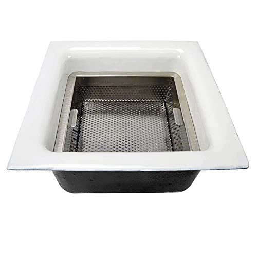 AmGood 8.5 in. x 8.5 in. x 3 in. Stainless Steel Commercial Floor Drain Strainer - Image 4