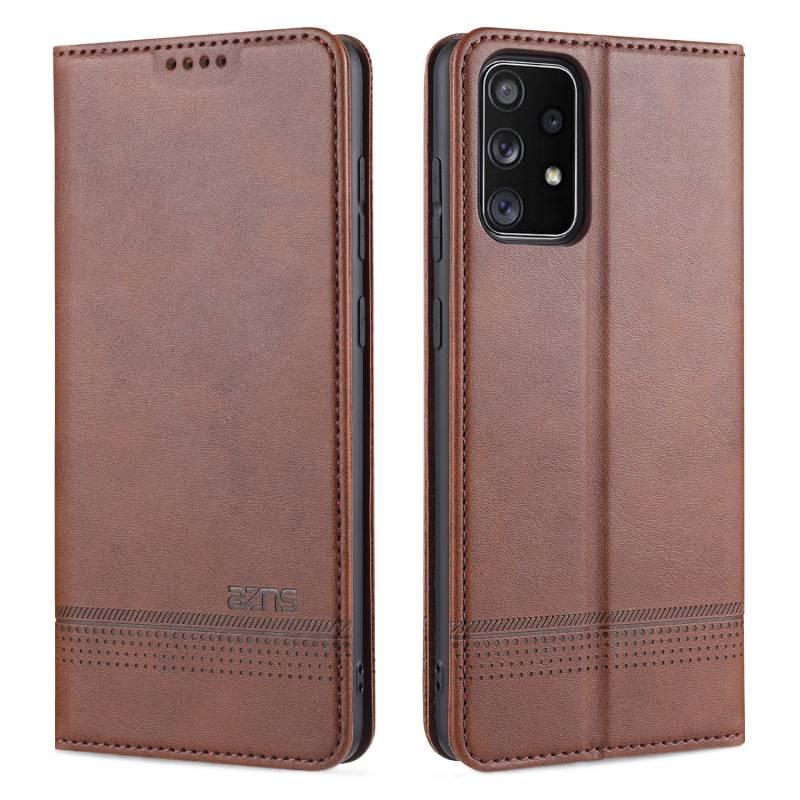 غطاء واقي بسيليكون باللون أحمر من السيليكون لـ Samsung Galaxy A42 مع غطاء جلدي قابل للطي وتغطية كاملة مع مقاوم للصدمات مع حماية من السقوط للمكتب للاستخدام الخارجي - Image 3