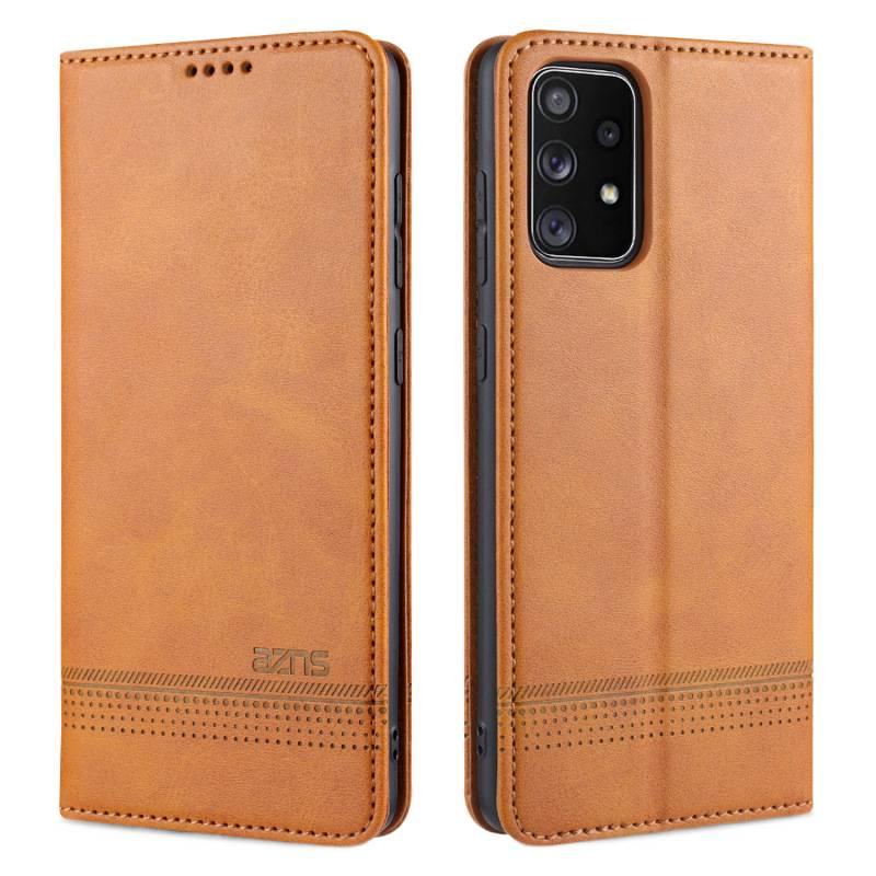 غطاء واقي بسيليكون باللون أحمر من السيليكون لـ Samsung Galaxy A42 مع غطاء جلدي قابل للطي وتغطية كاملة مع مقاوم للصدمات مع حماية من السقوط للمكتب للاستخدام الخارجي - Image 2