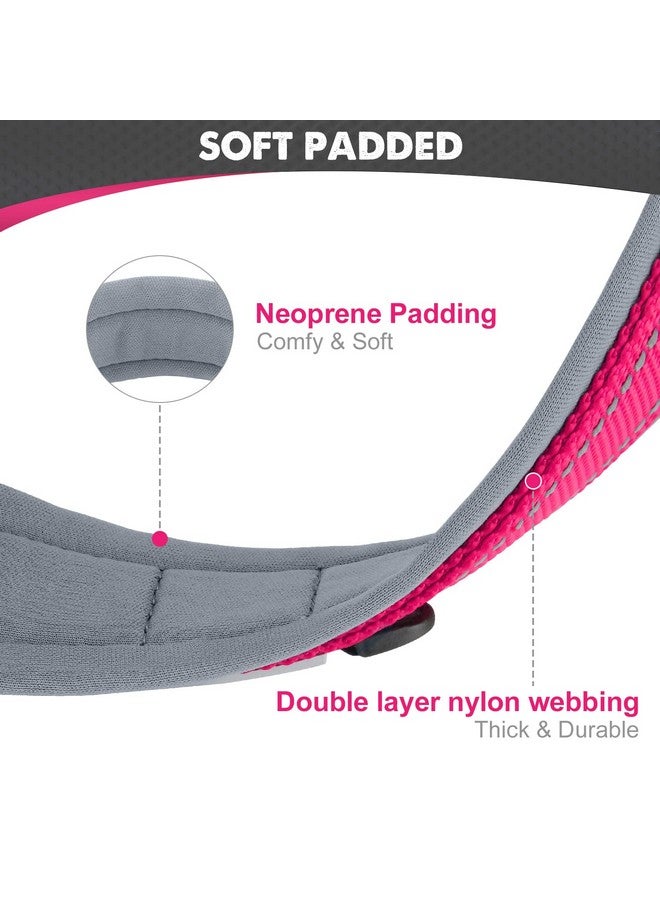 Joytale Joytale Dog Collar for Extra Large Dogs, Neoprene Padded and Adjustable, Reflective Wide Heavy Duty Pet Collars with Durable Metal Belt Buckle for Walking, Hotpink, XL  - Image 2