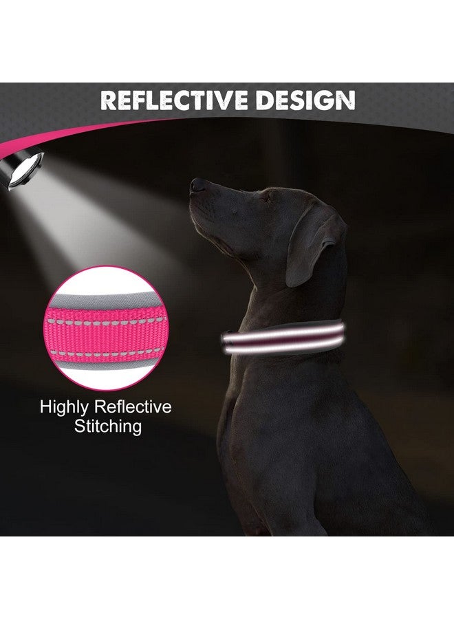 Joytale Joytale Dog Collar for Extra Large Dogs, Neoprene Padded and Adjustable, Reflective Wide Heavy Duty Pet Collars with Durable Metal Belt Buckle for Walking, Hotpink, XL  - Image 4