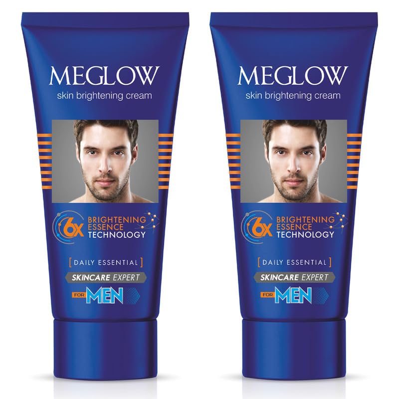 Meglow Skin Brightening Whitening Cream For Men Face Cream For Glowing Skin with Vitamin E Reduces Dark Spots Prevents Pigmentation Pack of 2 30g each - Image 1