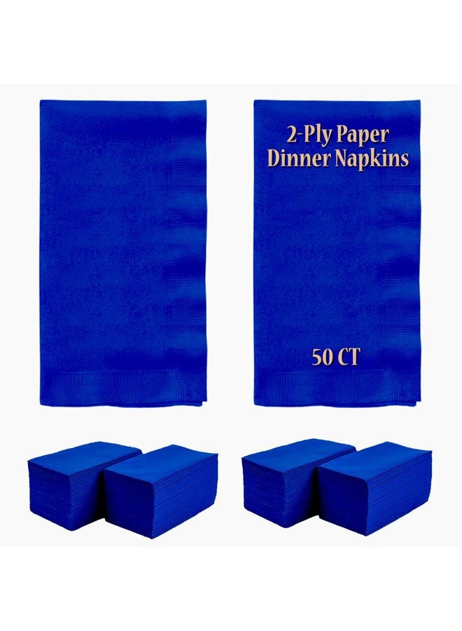 Perfectware 2 Ply Navy Blue Dinner Napkins - Pack of 50ct - Image 1