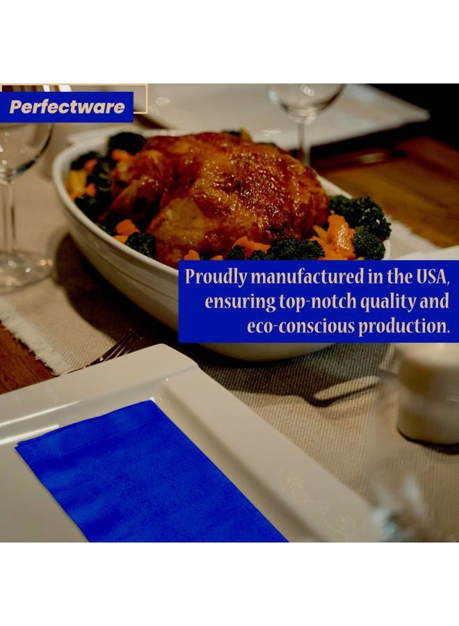 Perfectware 2 Ply Navy Blue Dinner Napkins - Pack of 50ct - Image 4