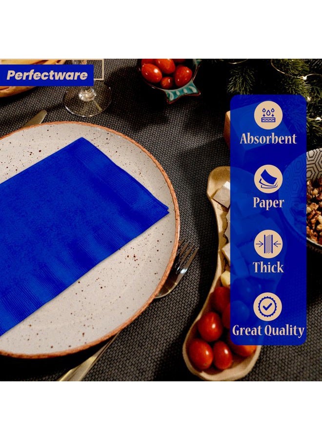 Perfectware 2 Ply Navy Blue Dinner Napkins - Pack of 50ct - Image 3