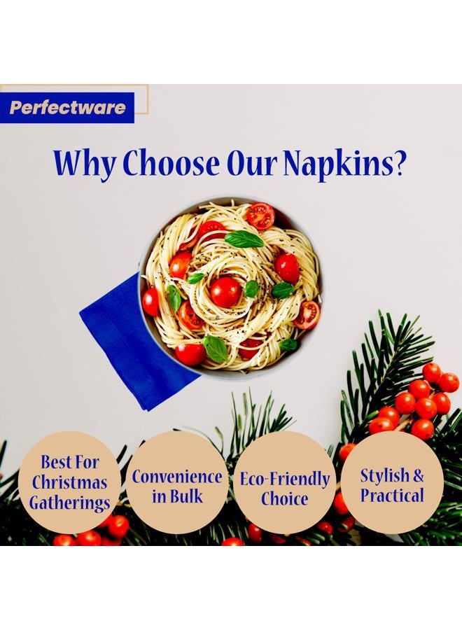 Perfectware 2 Ply Navy Blue Dinner Napkins - Pack of 50ct - Image 5