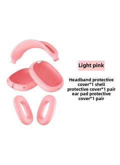 Suitable For Apple Headphone Case Airpods Max Protective Case Head-Mounted Earphone Case Silicone Protective Cover Case-Color:Max Light Powder 3-piece Set (shell Set * 1 Pair Beam Set * 1 Ear Cushion Set * 1 Pair)-Applicable Model:AirPodsMax