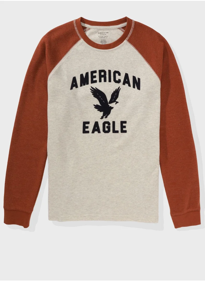 American Eagle Graphic Print Thermal T-Shirt