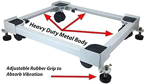 GOKOO حامل غسالة أمامية قابل للتعديل Heavy Duty مع عجلات للثلاجات وغسالات الصحون ومبردات الهواء - Image 3