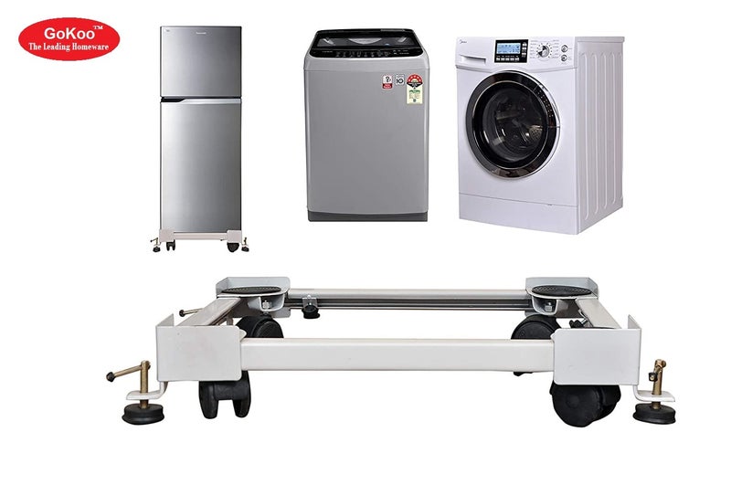GOKOO حامل غسالة أمامية قابل للتعديل Heavy Duty مع عجلات للثلاجات وغسالات الصحون ومبردات الهواء - Image 2