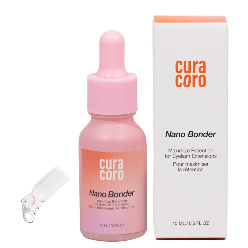 Curacoro Nano Lash Bonder for Eyelash Extensions, Super Bonder for Lash Extension Glue Accelerator, Water & Oil Proof Lash Sealant, Secures Glue Fumes, Longer Retention & Low Irritation (15ml) - Image 1
