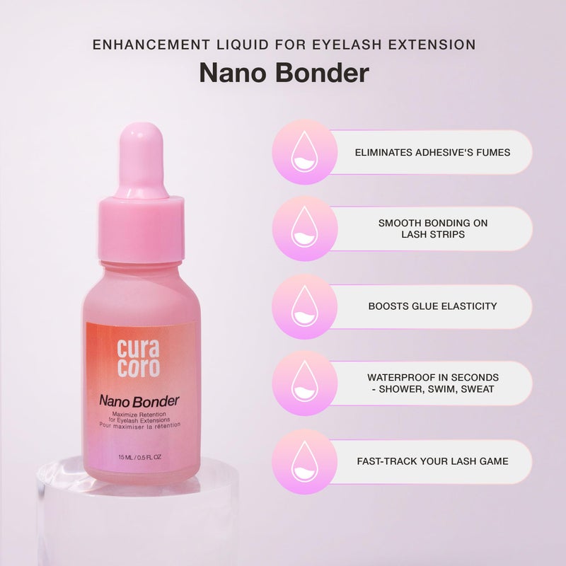 Curacoro Nano Lash Bonder for Eyelash Extensions, Super Bonder for Lash Extension Glue Accelerator, Water & Oil Proof Lash Sealant, Secures Glue Fumes, Longer Retention & Low Irritation (15ml) - Image 5