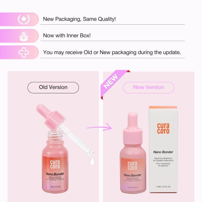 Curacoro Nano Lash Bonder for Eyelash Extensions, Super Bonder for Lash Extension Glue Accelerator, Water & Oil Proof Lash Sealant, Secures Glue Fumes, Longer Retention & Low Irritation (15ml) - Image 2