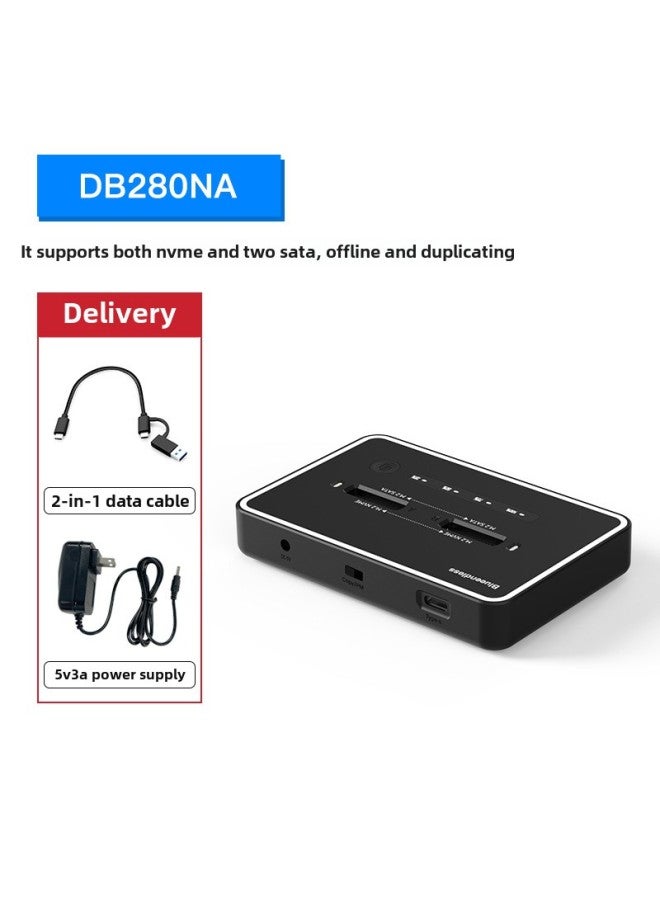 Dual-Bay M.2 SSD Base NVMe/SATA One-Click Offline Copy 20G Transmission Solid State Drive Box ABS Material USB3.2 Gen2*2 Interface-Color:Standard 】 - Image 1