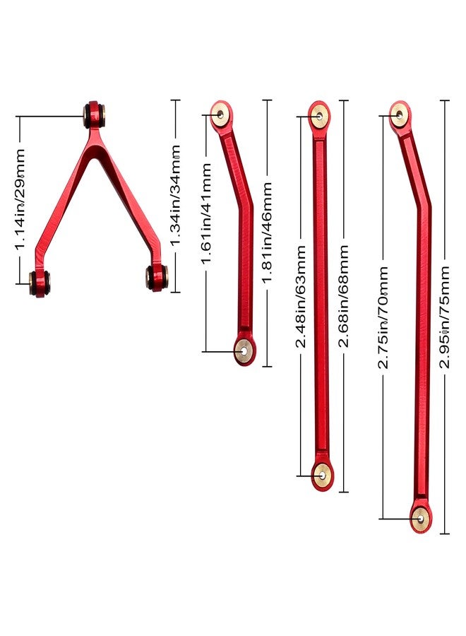 AllinRC High Clearance Links Set for Axial SCX24 Deadbolt AXI90081 (Red) - Image 2
