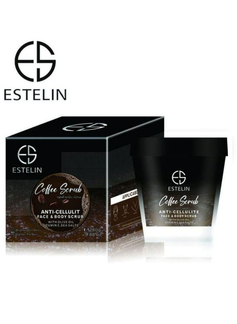 ESTELIN Whitening body and face scrub with coffee extract 280gm - Image 1
