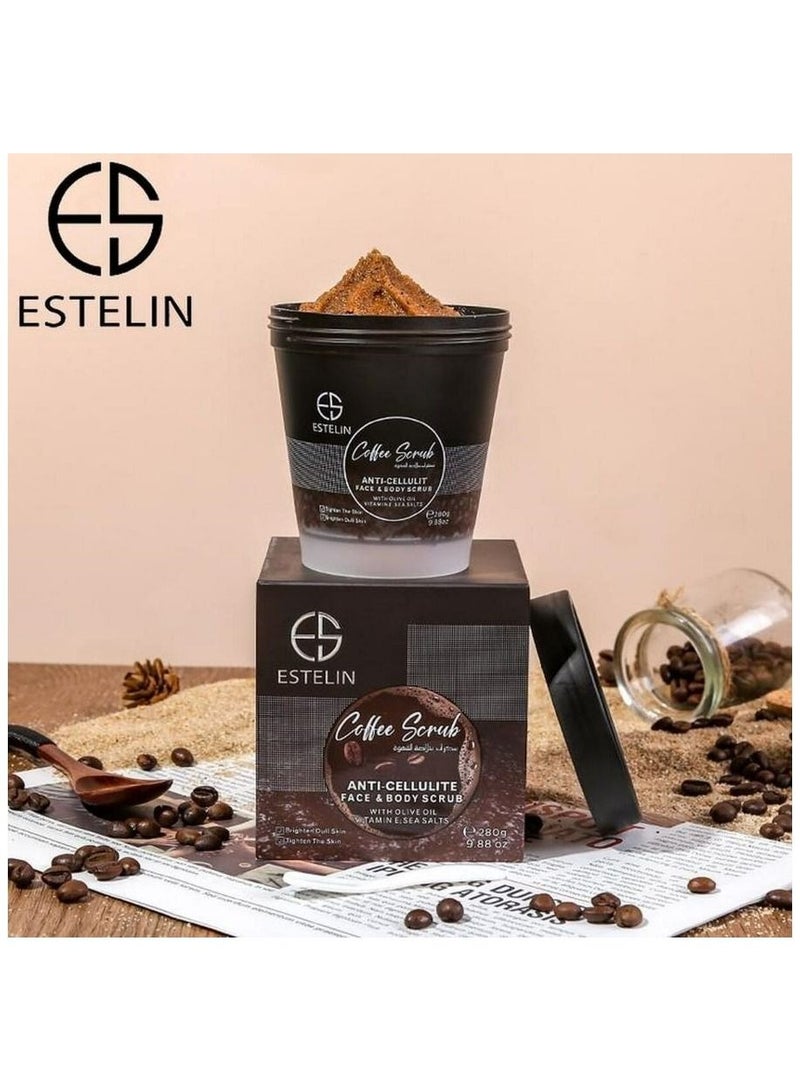 ESTELIN Whitening body and face scrub with coffee extract 280gm - Image 2