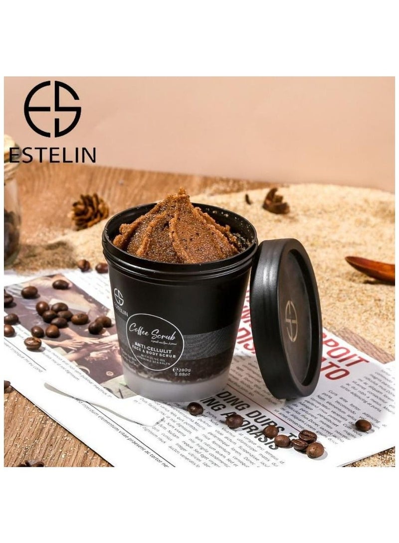 ESTELIN Whitening body and face scrub with coffee extract 280gm - Image 4