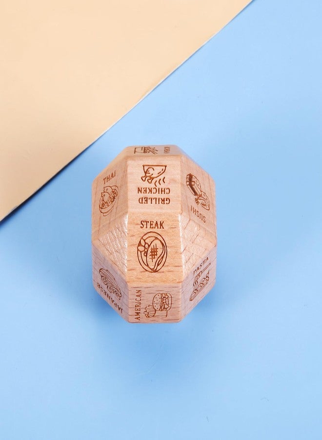 KINMES 5 Year Anniversary Wood Gifts for Him Her - Date Night Idea Anniversary Dice for Husband Wife Boyfriend Girlfriend Funny Gag Food Gifts for Husband Wife Him Her Food Decision Dice 18 Sided - Image 3