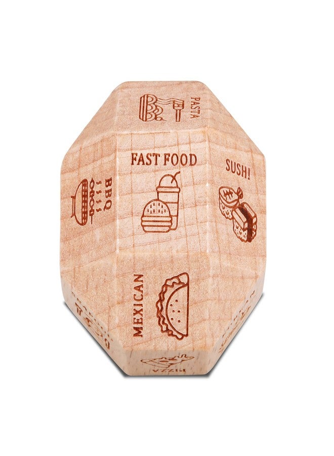 KINMES 5 Year Anniversary Wood Gifts for Him Her - Date Night Idea Anniversary Dice for Husband Wife Boyfriend Girlfriend Funny Gag Food Gifts for Husband Wife Him Her Food Decision Dice 18 Sided - Image 1