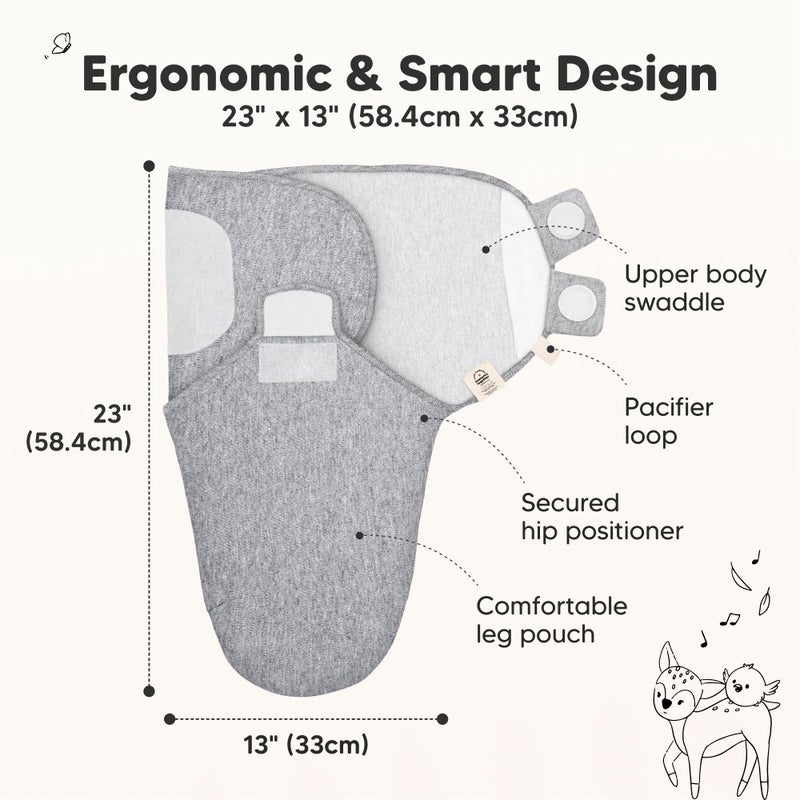 KeaBabies 3-Pack Organic Baby Swaddle Sleep Sacks - Swaddles for Newborns, Infant 3-6 Months, Baby Girls, Boys, Soft & Snug Newborn Sleep Sack, Nursery Swaddling Blankets (Cloud, L) - Image 2