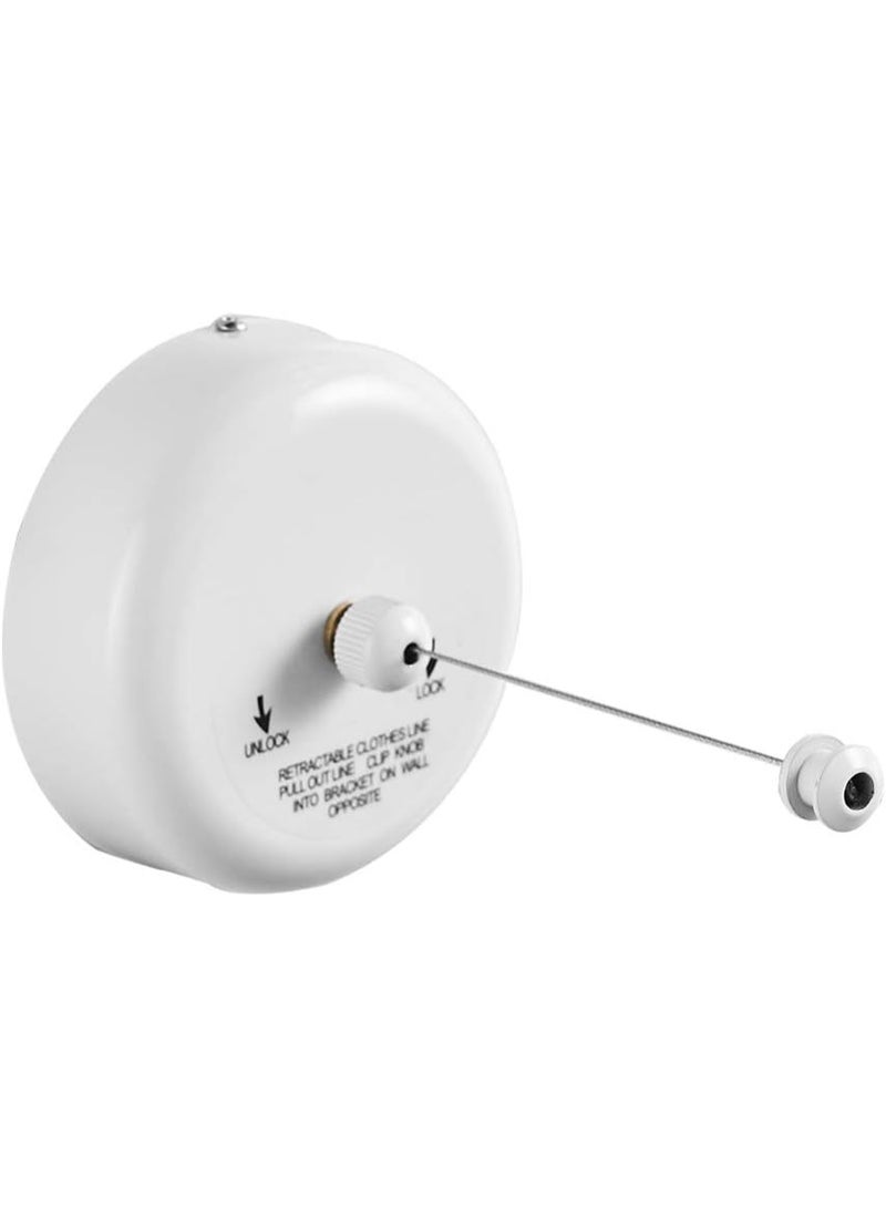 BESy Retractable Clothesline SUS304 Stainless Steel Clothes Dryer with Adjustable Stainless Steel Rope String Hotel Style Heavy Duty,9.2 Feets,White Finish, Round Style - Image 1