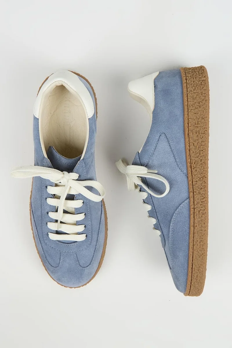 Krahe Krahe Palminteri 2 Men's Genuine Leather Lace-up Blue-Ecru Sneakers
