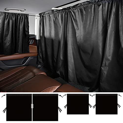 Nufiwra Set of 3 Privacy Curtains for Car, SUV, Van - Includes 1 Rear Seat Divider & 2 Side Windows Divider Curtains for Camping & Sleeping - Image 2