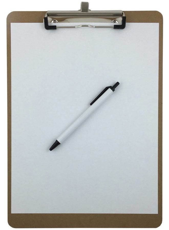 Trade Quest Pen Holder Clipboard, Letter Size, Low Profile Clip, Hardboard Single (Pen Included) - Image 5