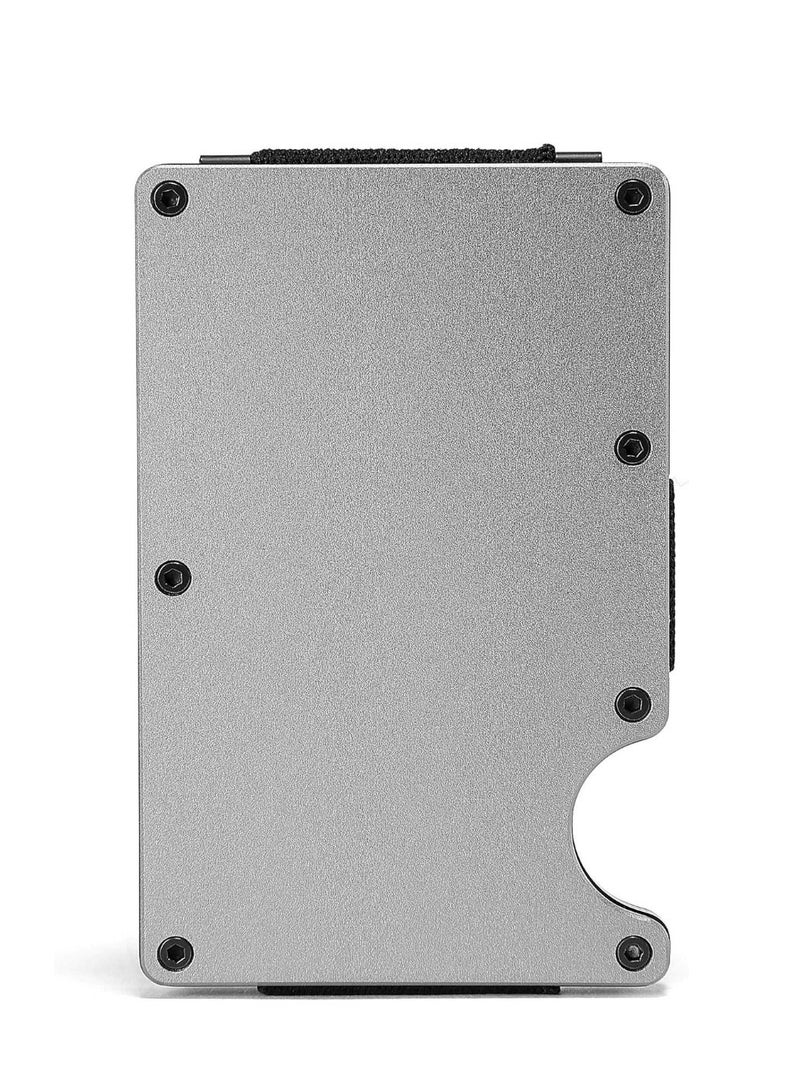 Minimalist Wallets for Men - Mens Slim Metal Wallet with Money Clip - Front Pocket RFID Blocking Aluminum Credit Card Holder for Travel Business  - Image 2