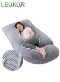 LEOKOR Maternity Pillow, U Shaped Pregnancy Pillow Crystal Velvet with Removable Cover Full Body Pillow Support for Back, Hips, Legs, Belly  - Image 1
