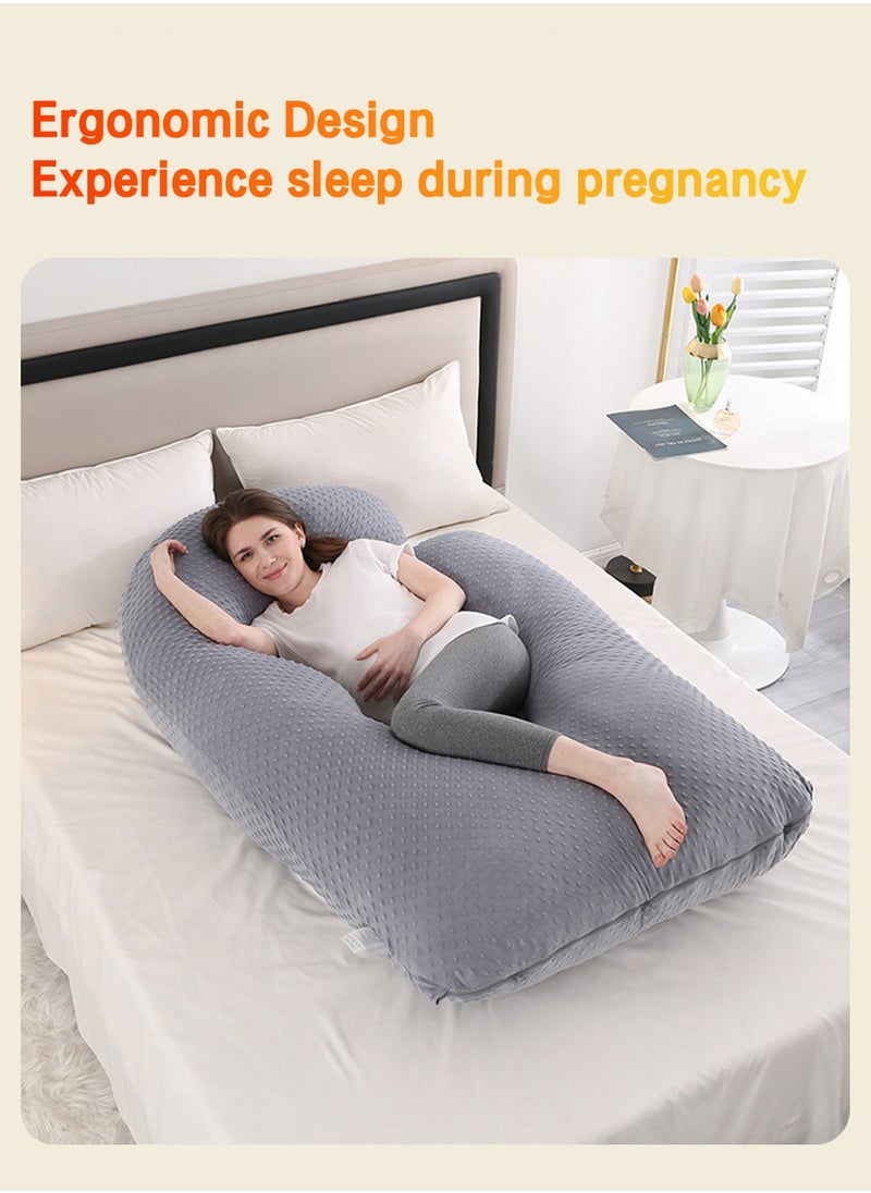 LEOKOR Maternity Pillow, U Shaped Pregnancy Pillow Crystal Velvet with Removable Cover Full Body Pillow Support for Back, Hips, Legs, Belly  - Image 3