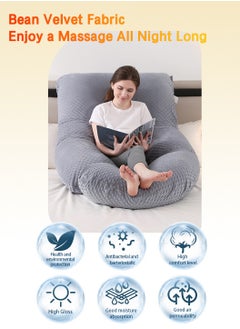 LEOKOR Maternity Pillow, U Shaped Pregnancy Pillow Crystal Velvet with Removable Cover Full Body Pillow Support for Back, Hips, Legs, Belly  - Image 4