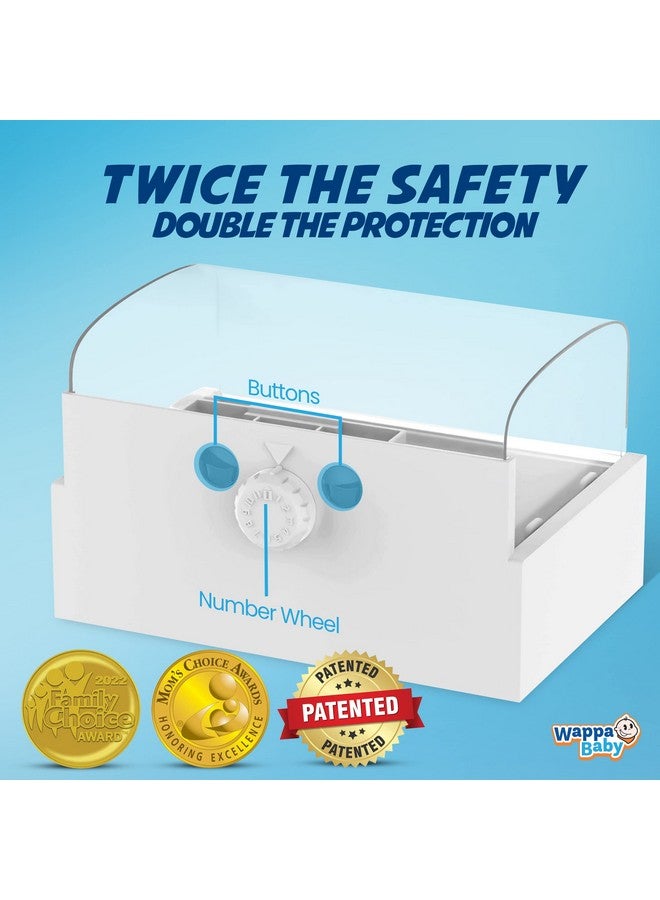 Wappa Baby Clear Outlet Cover Box [Patented] Double Lock For Much Better Toddler Proofing, Easier Operation, Simple 3 Step Install With Included Screws. Provides Extra Space Inside For Plugs - Image 4