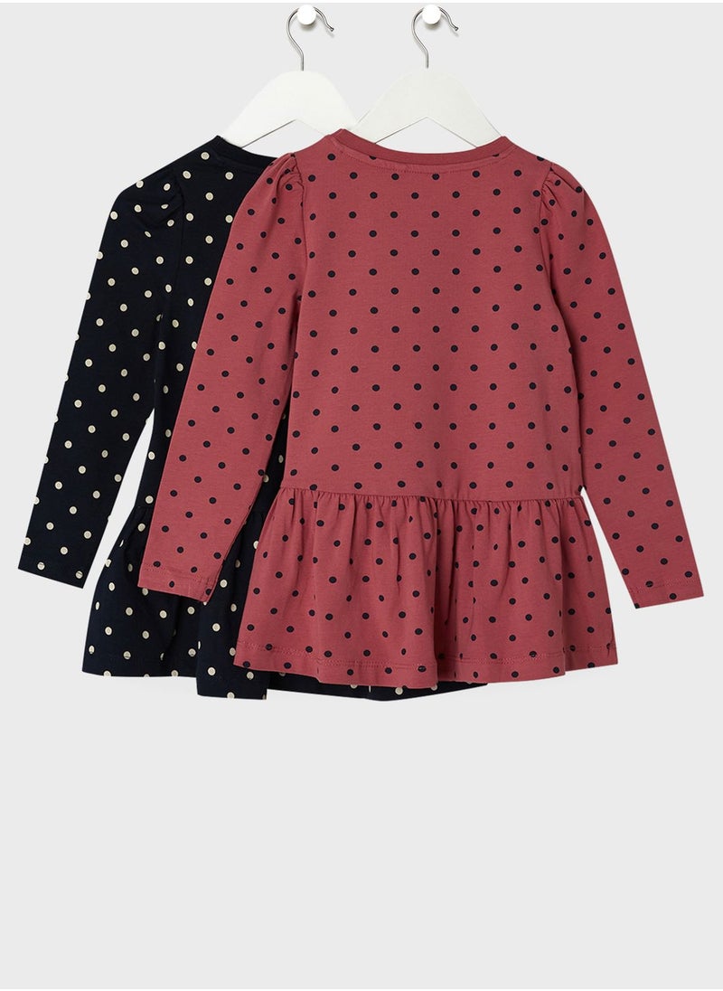 NAME IT Kids 2 Pack Polka Dot Tunic  - Image 2