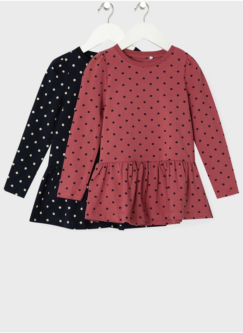 NAME IT Kids 2 Pack Polka Dot Tunic  - Image 1