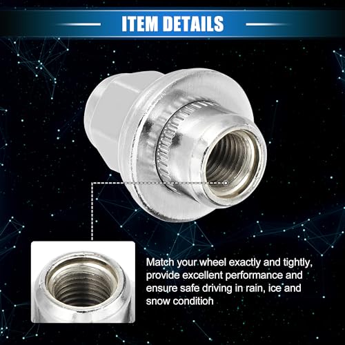 VekAuto 5 Pcs Wheel Lug Nuts Compatible for Jaguar XF XJ XE, Durable M12 x 1.5 Carbon Steel Silver Tone Tire Lugnuts - Image 5