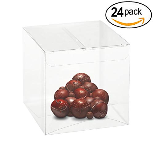 Hammont Clear PET Plastic Storage Boxes Transparent Gift Boxes Empty Containers Packing Box for Party Favors Ideal for Cookies Ornament Gifts Wedding Birthday and Parties 2x2x2 24 Pack - Image 3
