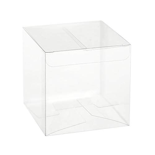 Hammont Clear PET Plastic Storage Boxes Transparent Gift Boxes Empty Containers Packing Box for Party Favors Ideal for Cookies Ornament Gifts Wedding Birthday and Parties 2x2x2 24 Pack - Image 1