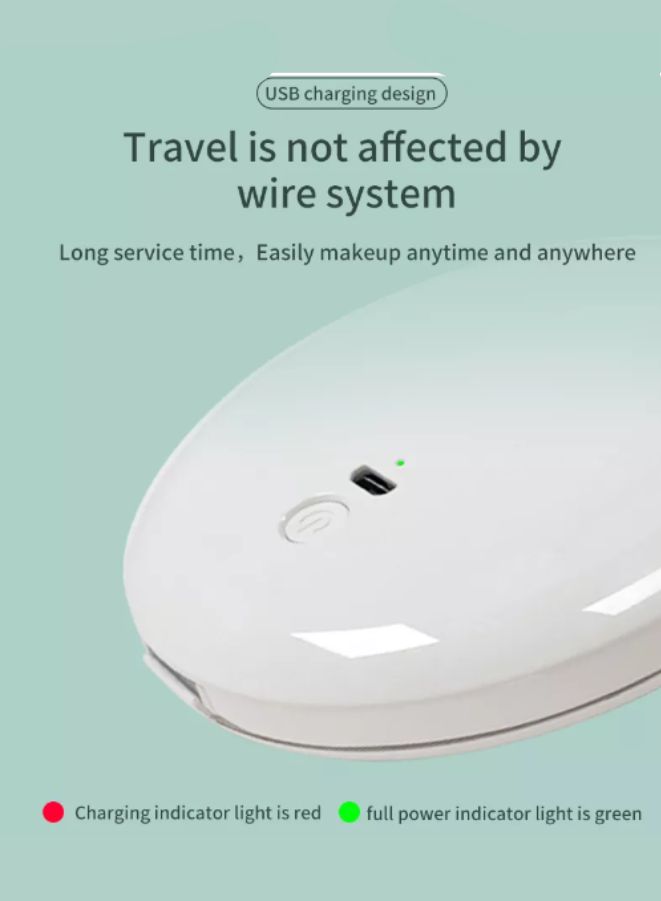 Rechargeable Compact Mirror with Light 1x/5x Magnification  Dimmable Lighted Travel Makeup Mirror LED Compact Mirror for Purses Pocket Touch Switch Type-c Charging Daylight Portable Handheld White  - Image 3